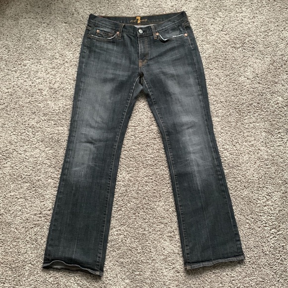 7 for All Mankind Bootcut Black Wash Jeans - Picture 2 of 12